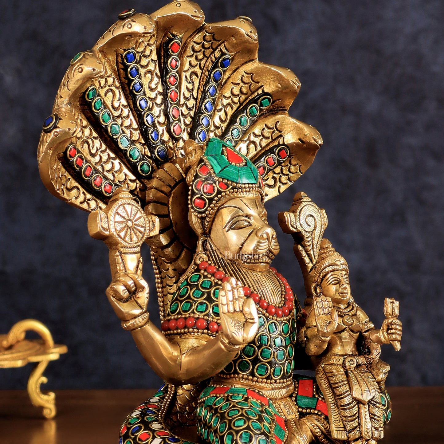 Pure Brass Narasimha Lakshmi idol  10"