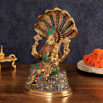 Pure Brass Narasimha Lakshmi idol  10"