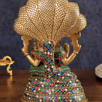 Pure Brass Narasimha Lakshmi idol  10"