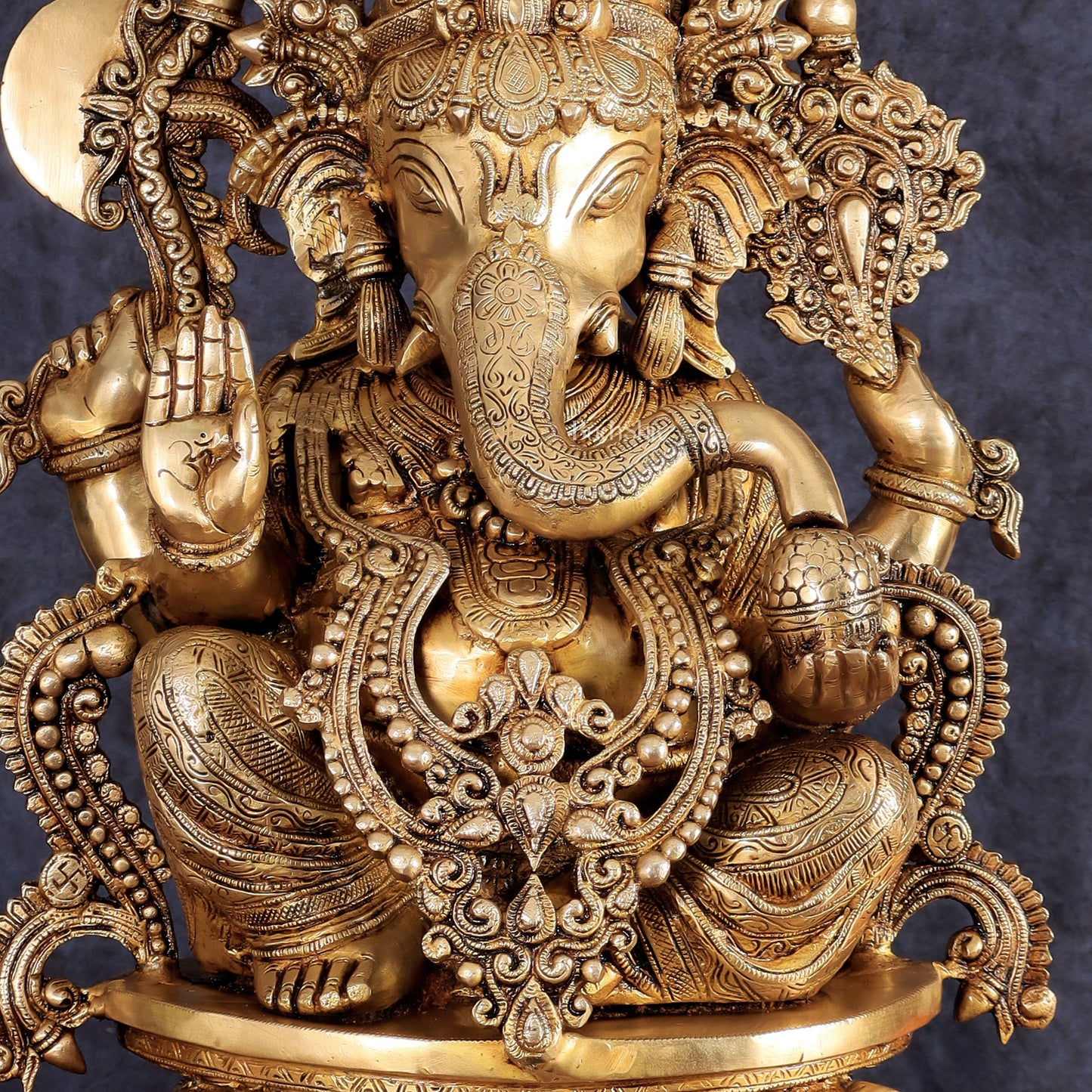 Brass Lord Ganesha large Sculpture - 23"