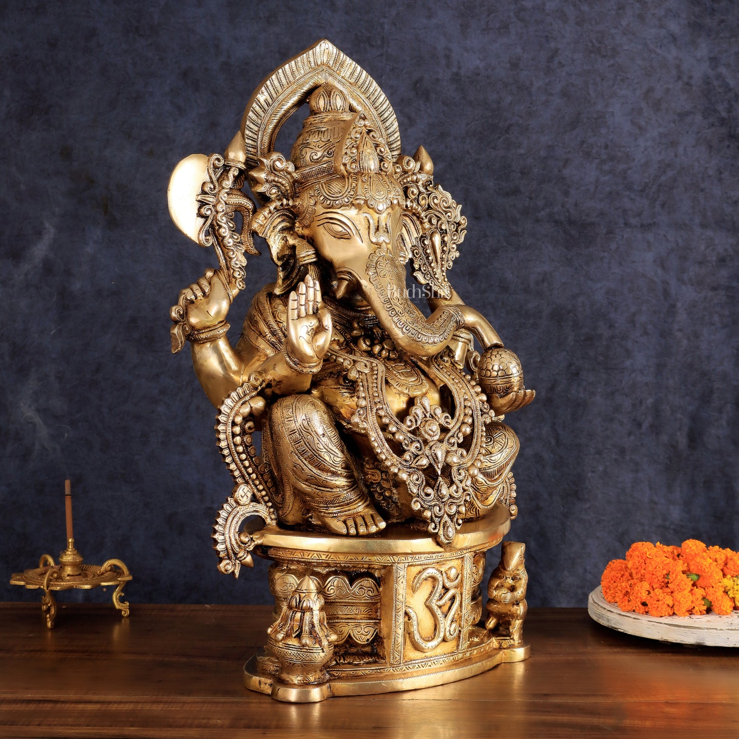 Brass Lord Ganesha large Sculpture - 23"