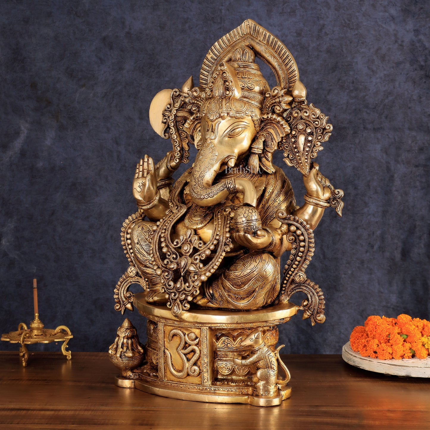 Brass Lord Ganesha large Sculpture - 23"