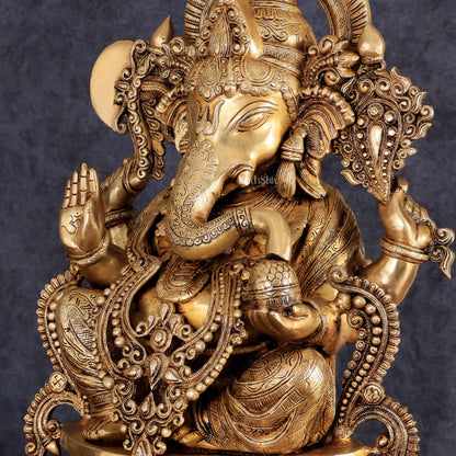 Brass Lord Ganesha large Sculpture - 23"