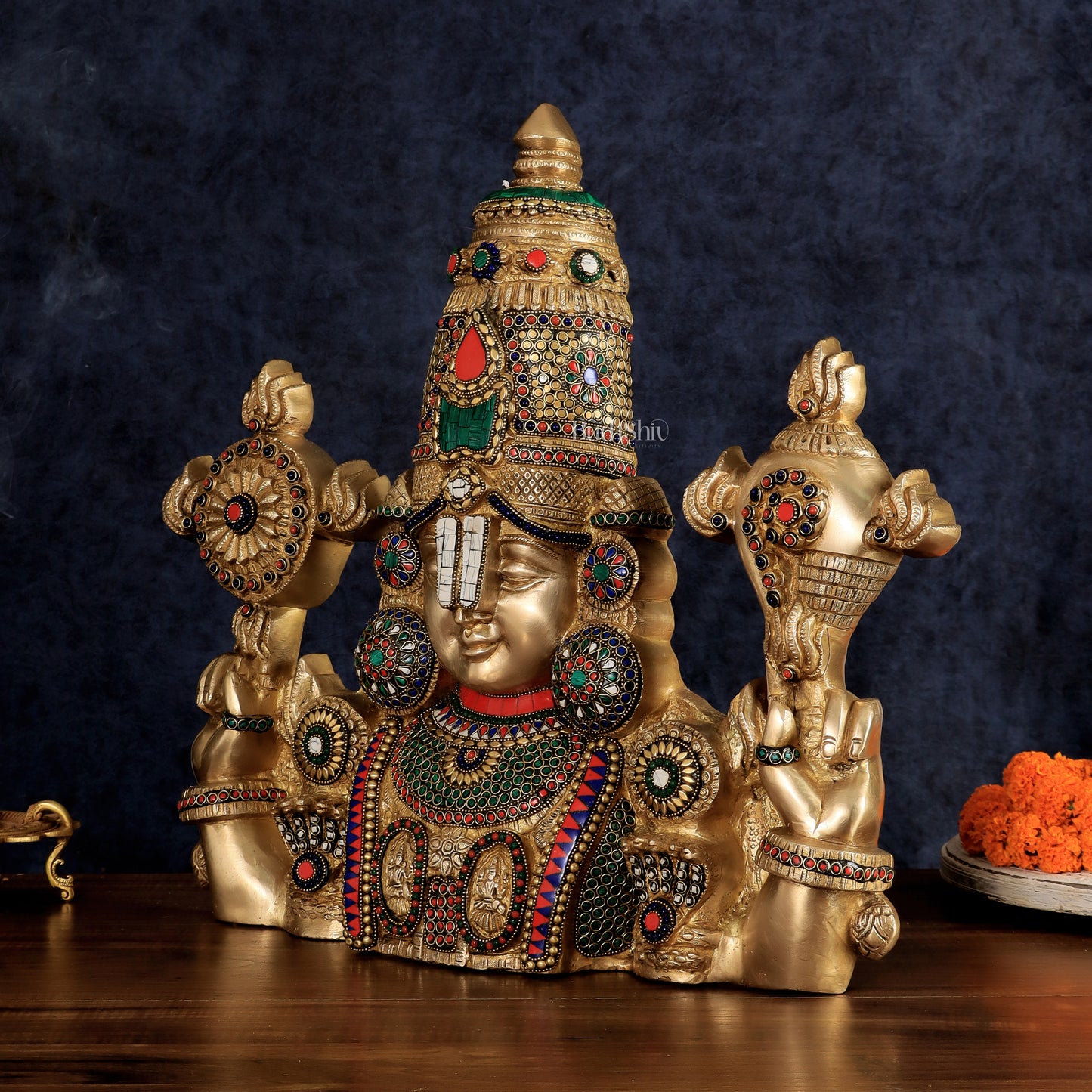 Brass Lord Venkateshwara Tirupati Balaji Face Wall Hanging