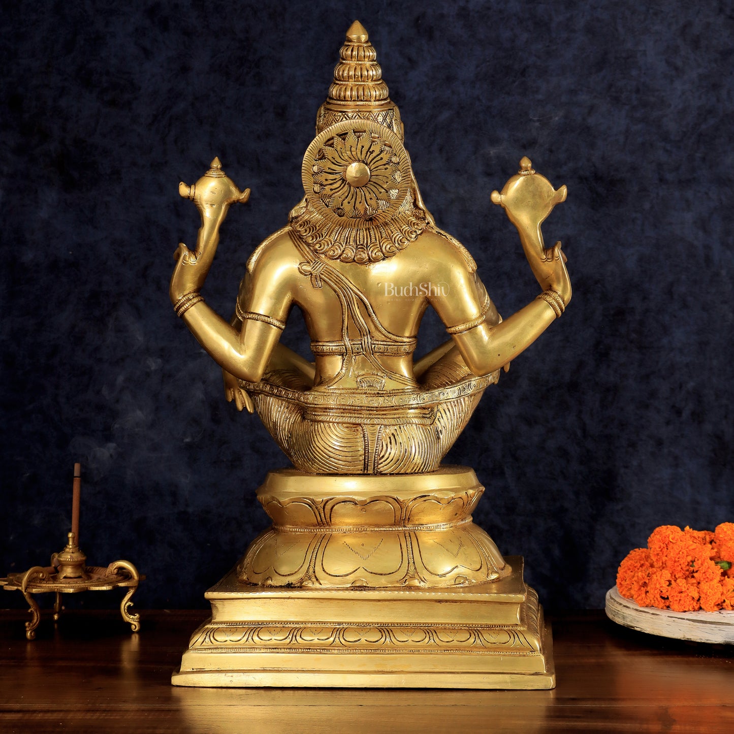 Pure Brass Yog Narasimha Large Sculpture - 19"