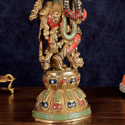 Pure Brass Handcrafted Krishna Statue 21 inch