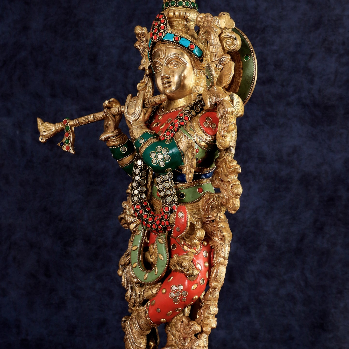 Pure Brass Handcrafted Krishna Statue 21 inch