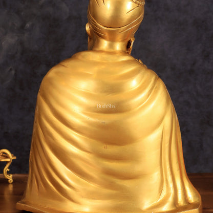 Pure Brass Guru Nanak Dev Ji Intricate Statue – Handcrafted, 13.5"