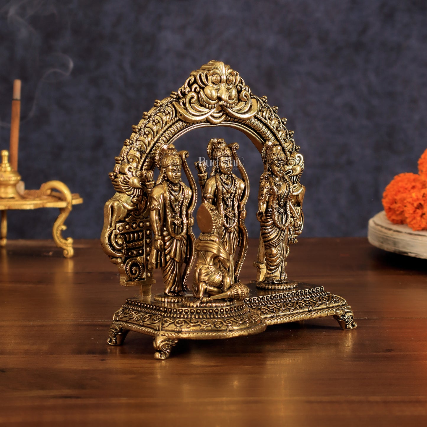 Pure Brass Ram Darbar Intricate Lightweight Idol - 6"