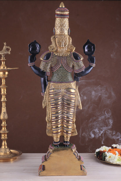 Divine Pure Brass Tirupati Balaji Idol 33" black edition