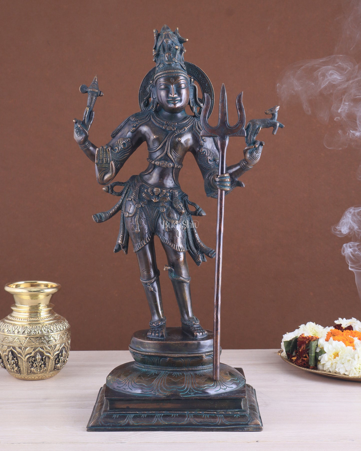 Pure Brass Pashupatinath Standing Lord Shiva Statue 21 inch