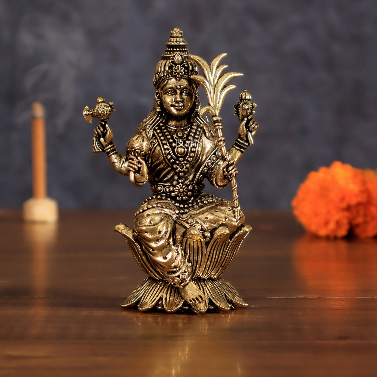 Pure Brass Lalita Devi Rajarajeshwari Idol - 4 Inch Intricate