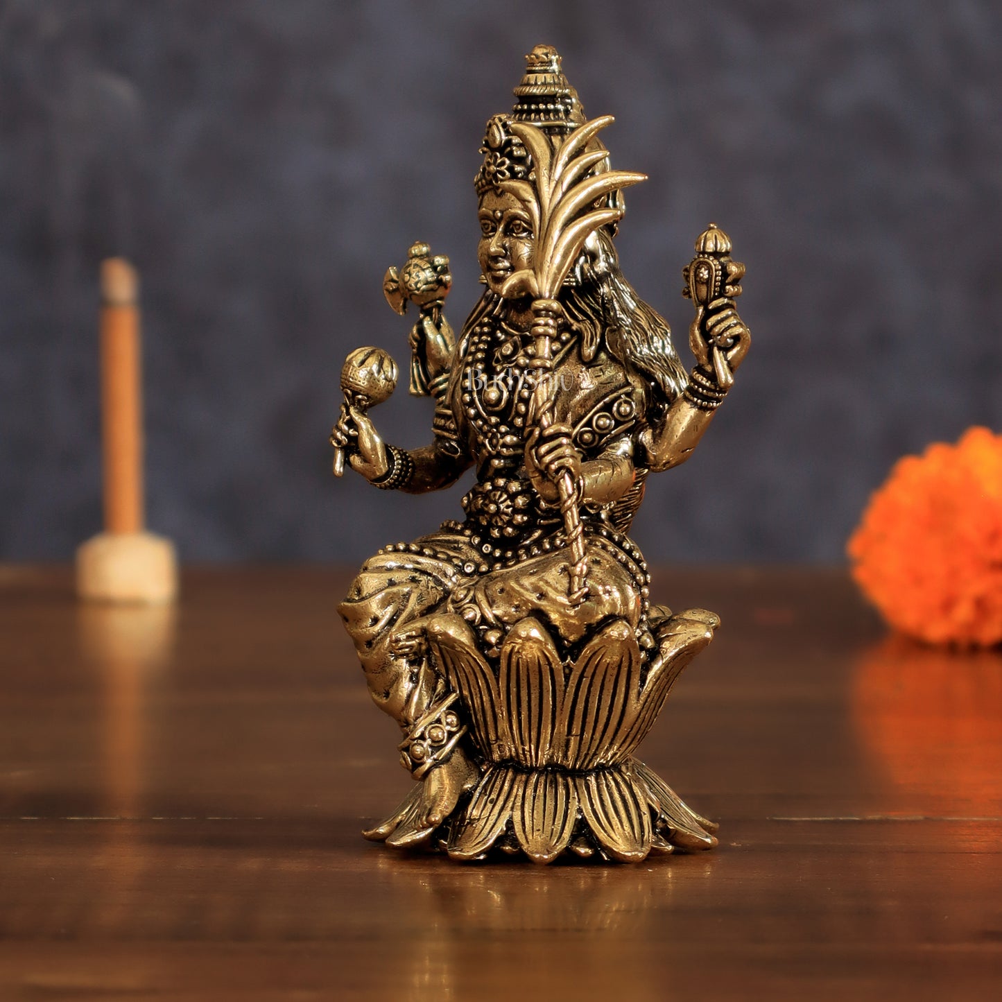 Pure Brass Lalita Devi Rajarajeshwari Idol - 4 Inch Intricate