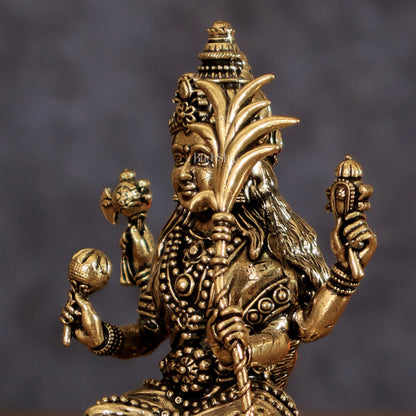 Pure Brass Lalita Devi Rajarajeshwari Idol - 4 Inch Intricate