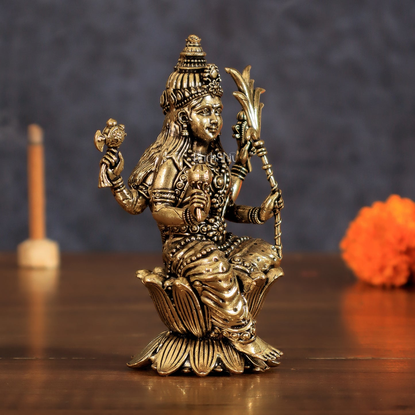 Pure Brass Lalita Devi Rajarajeshwari Idol - 4 Inch Intricate