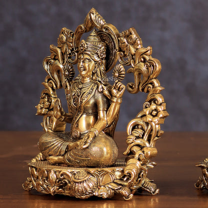 Pure Brass Ganesh Lakshmi Saraswati Idol - 4 Inch