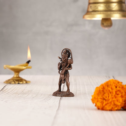 Pure Copper Blessing Hanuman Idol | Handcrafted Statue - 3"