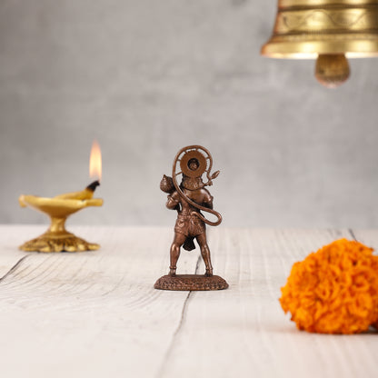 Pure Copper Blessing Hanuman Idol | Handcrafted Statue - 3"