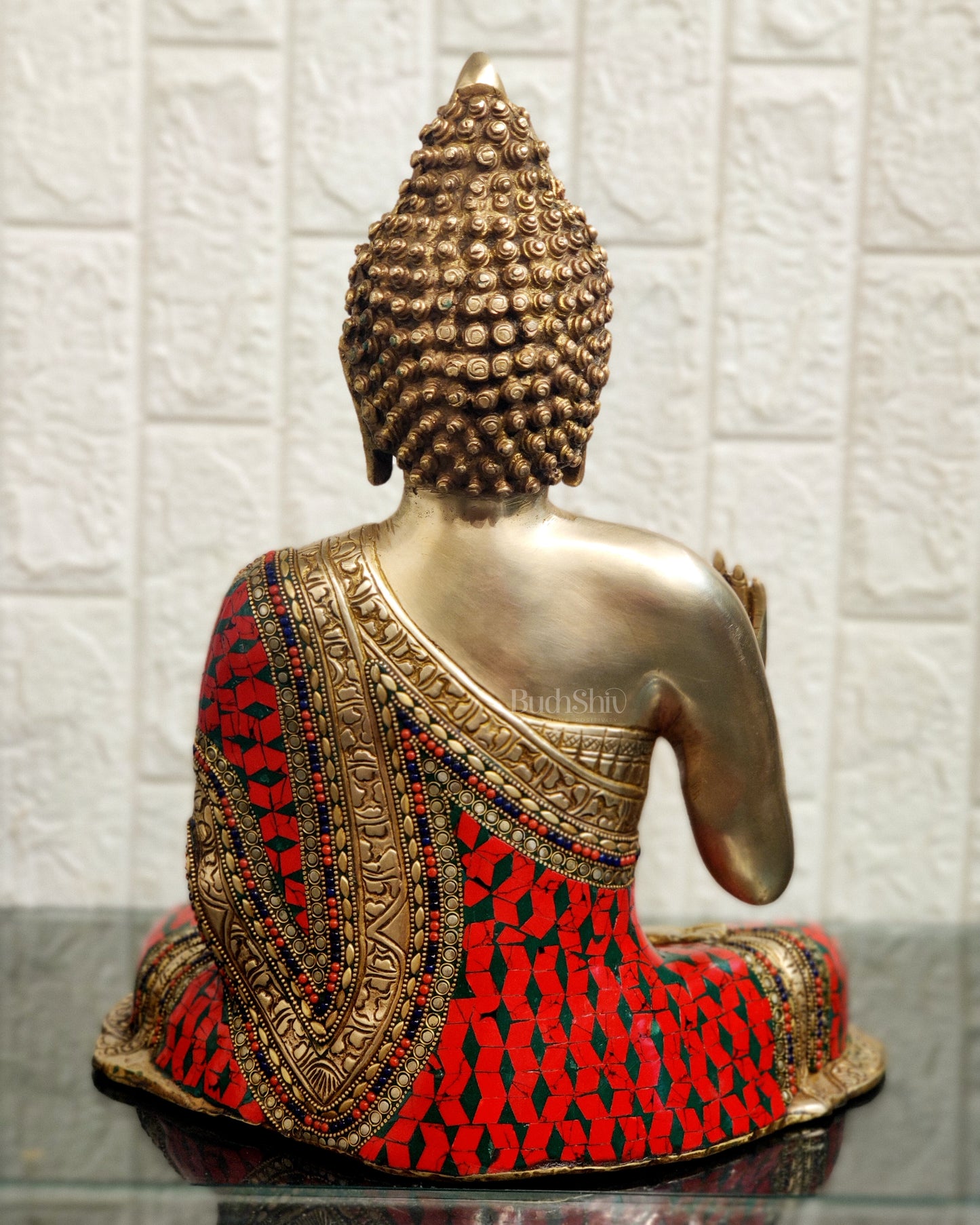 Buddha Brass Idol in Aashirwaad Abhaya Mudra 17 inch