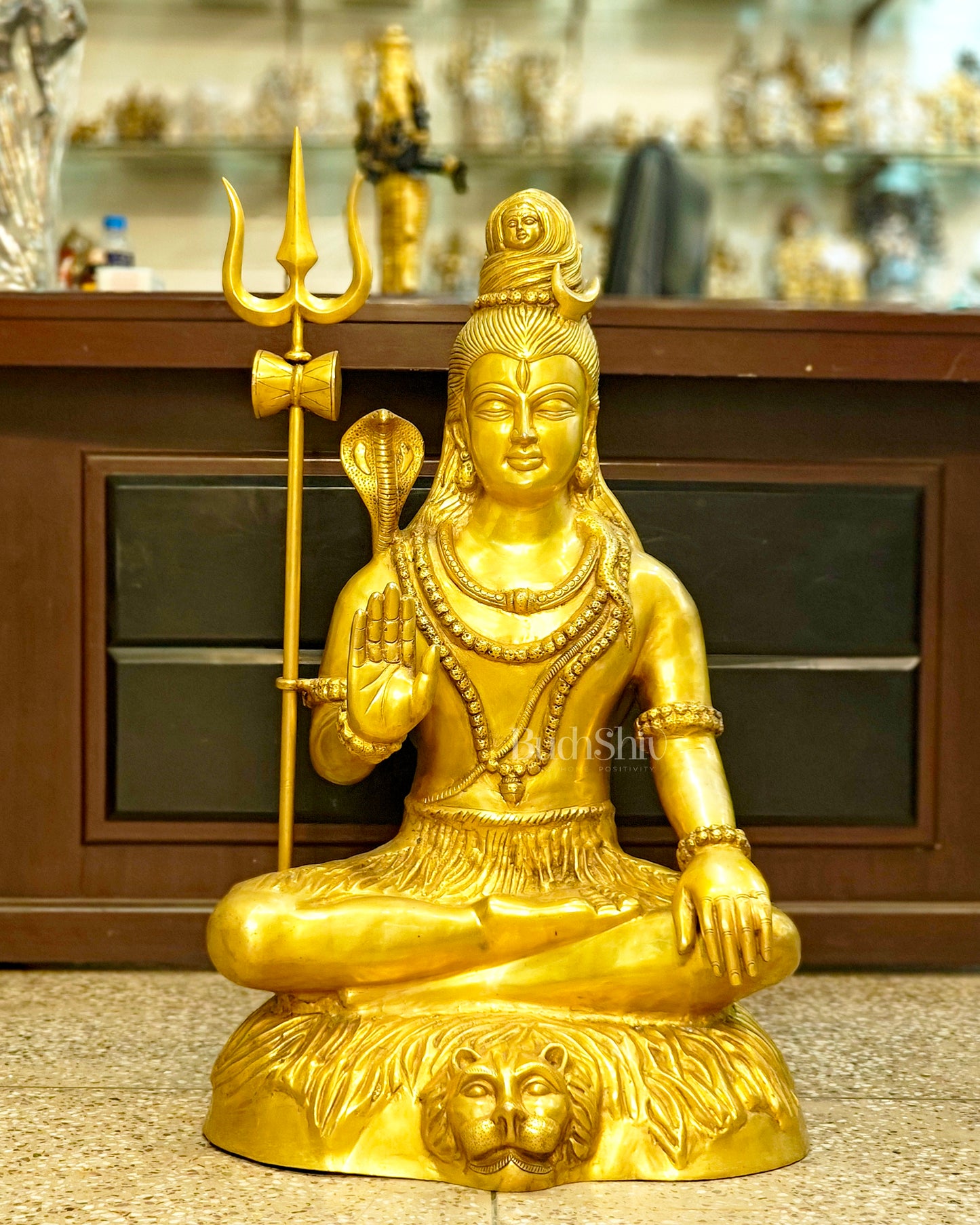 Brass Shiva statue 3 feet 35 inches Golden