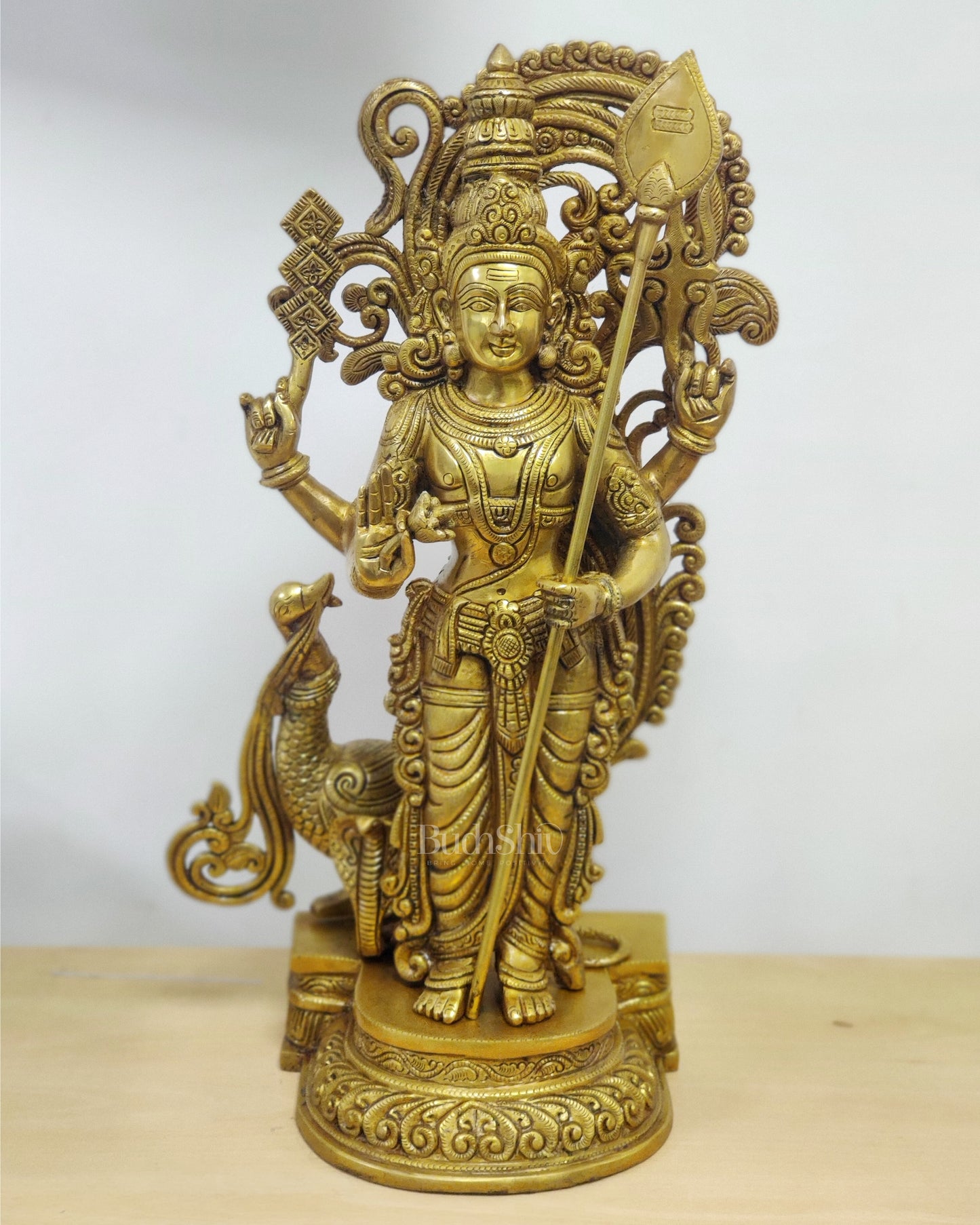 Lord Murugan Statue - Handcrafted in Superfine Brass - 20 inch