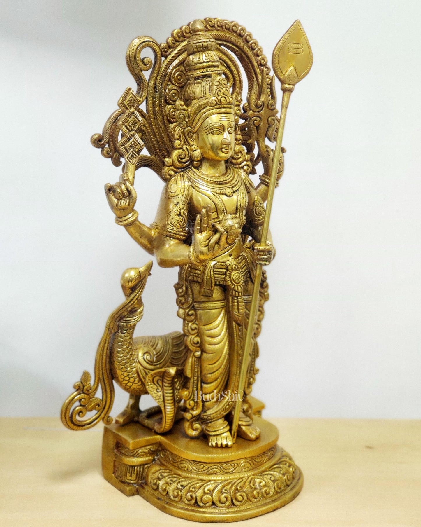 Lord Murugan Statue - Handcrafted in Superfine Brass - 20 inch