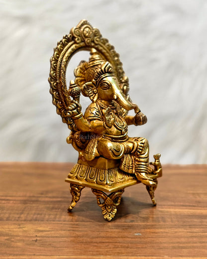 Brass SuperFine Ganesha idol 9.5"