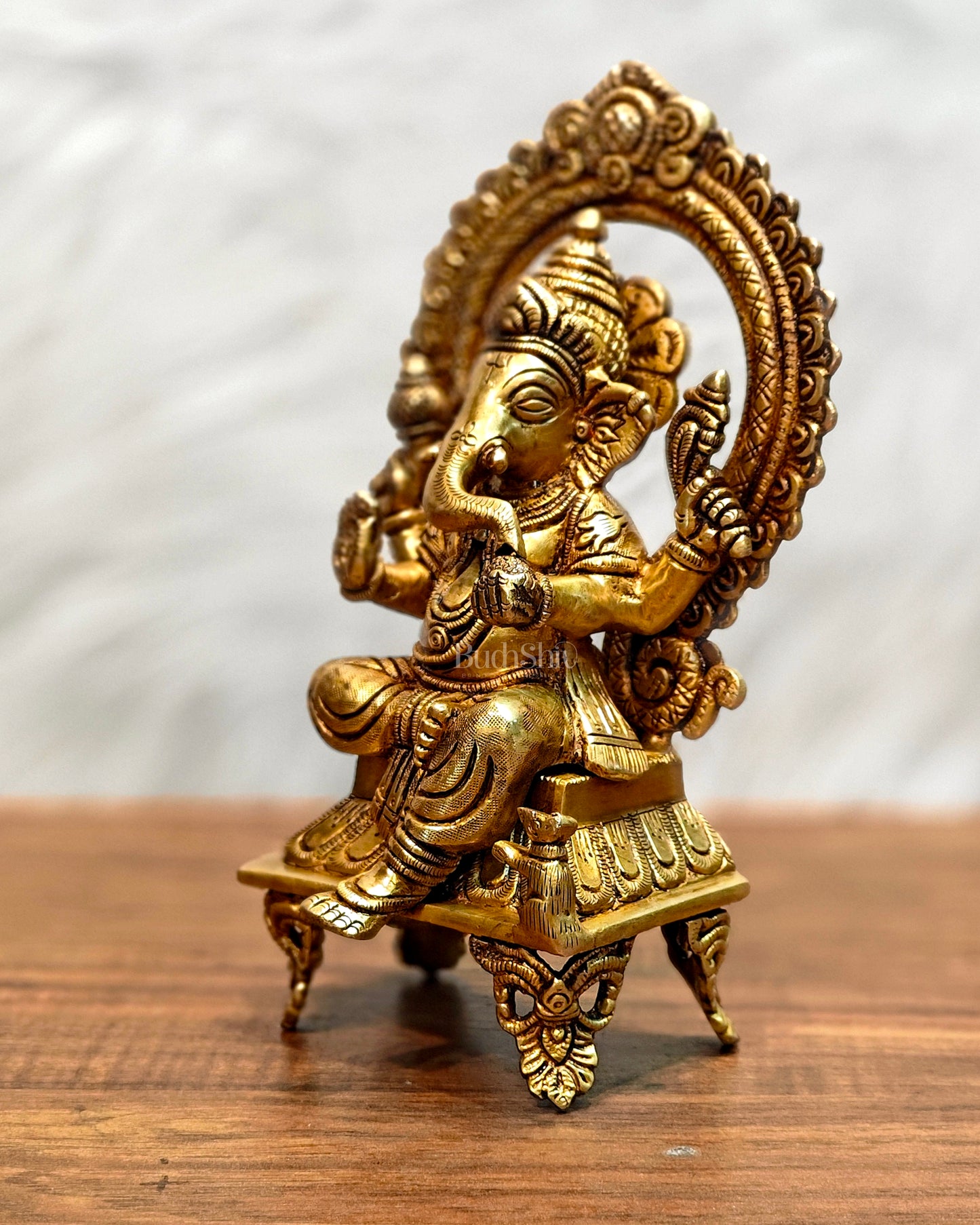 Brass SuperFine Ganesha idol 9.5"