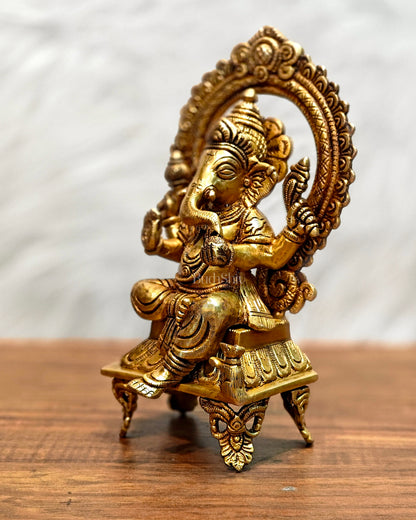 Brass SuperFine Ganesha idol 9.5"