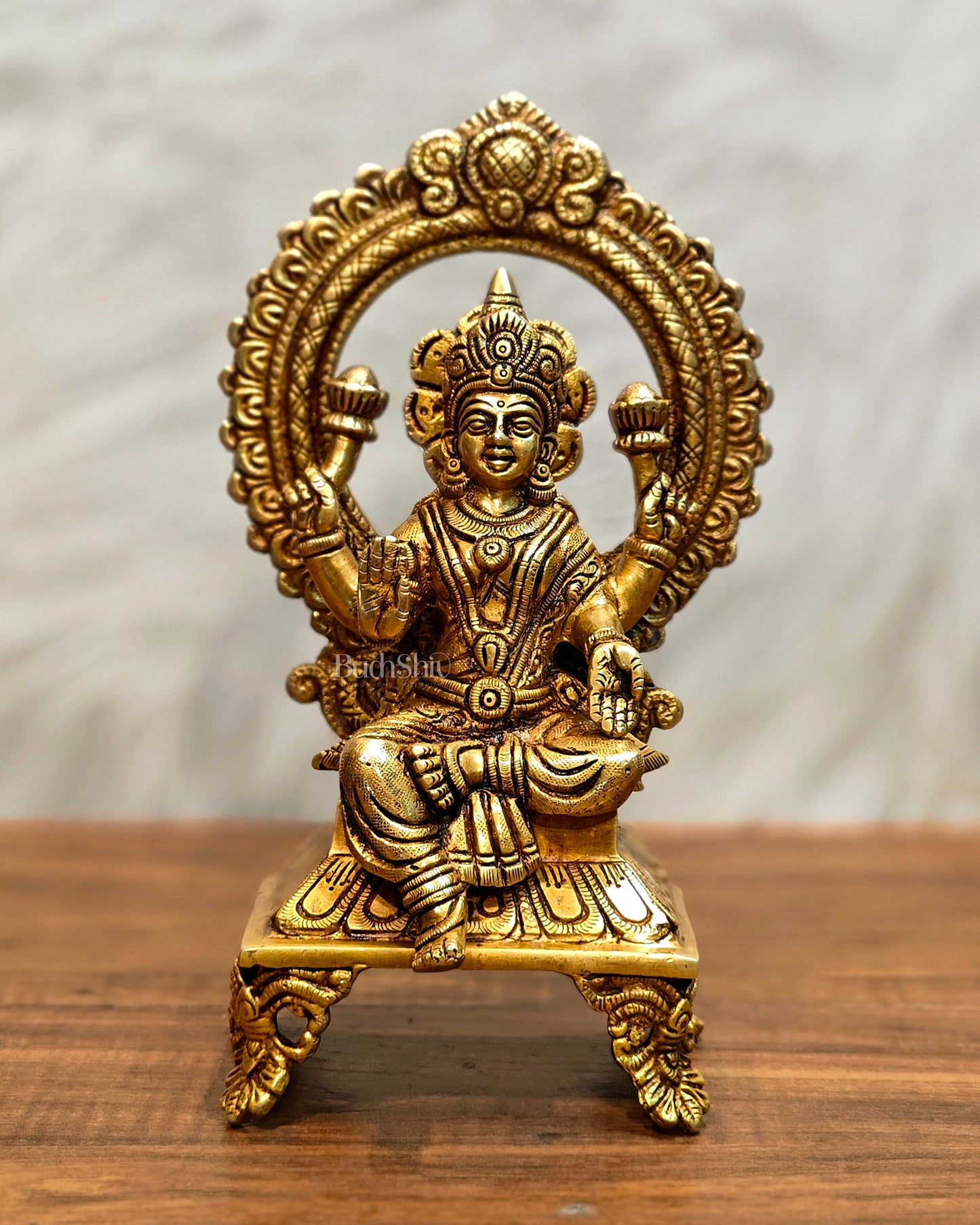 Brass SuperFine Lakshmi idol 9.5"