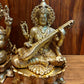 Pure Brass Ganesh Lakshmi Saraswati idols 12 inch