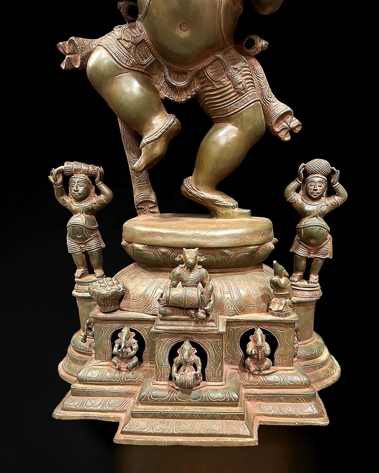 Large Brass Dancing Ganesha Statue - 40 Inch