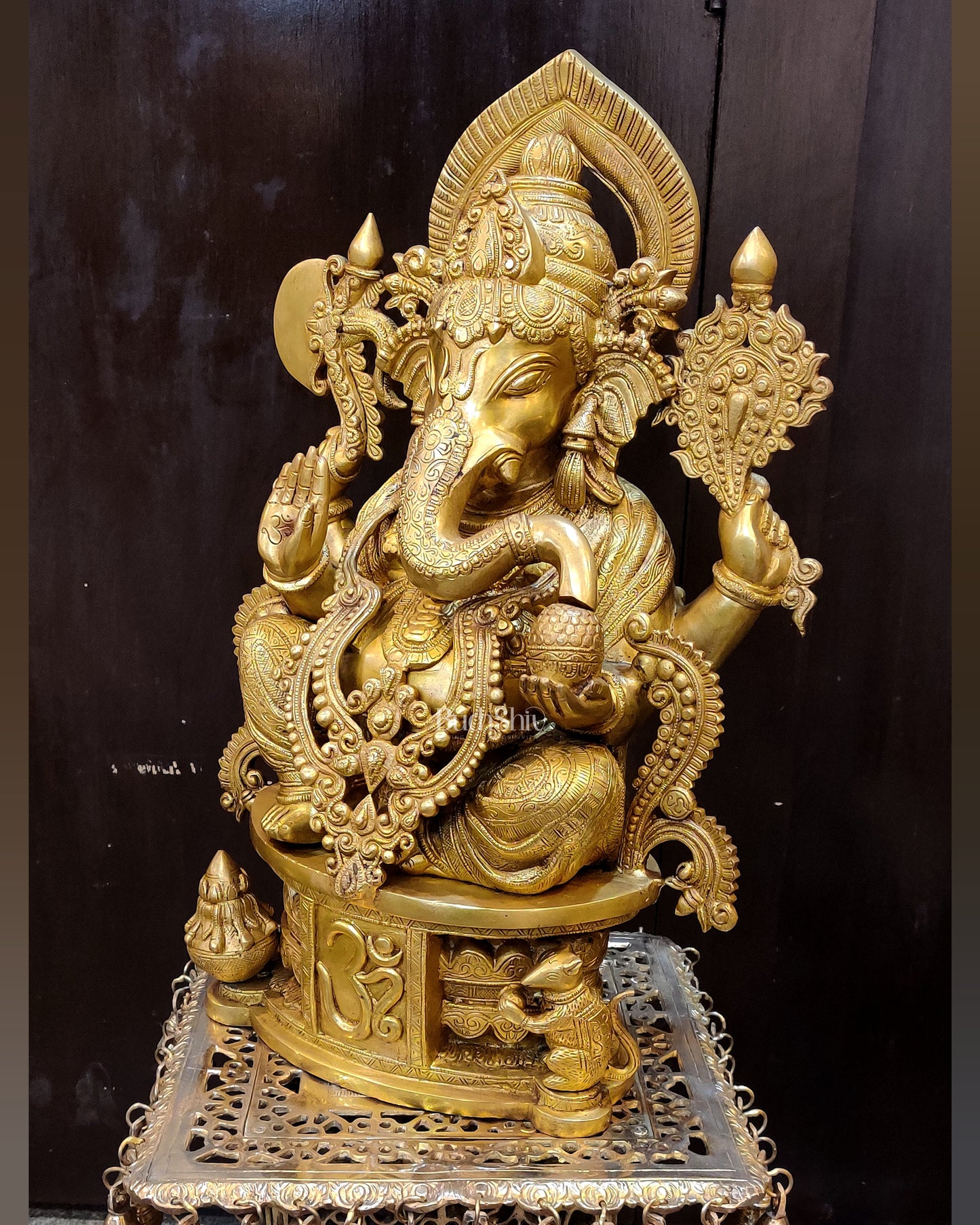 Handcrafted Brass Ganesha Statue - 23"