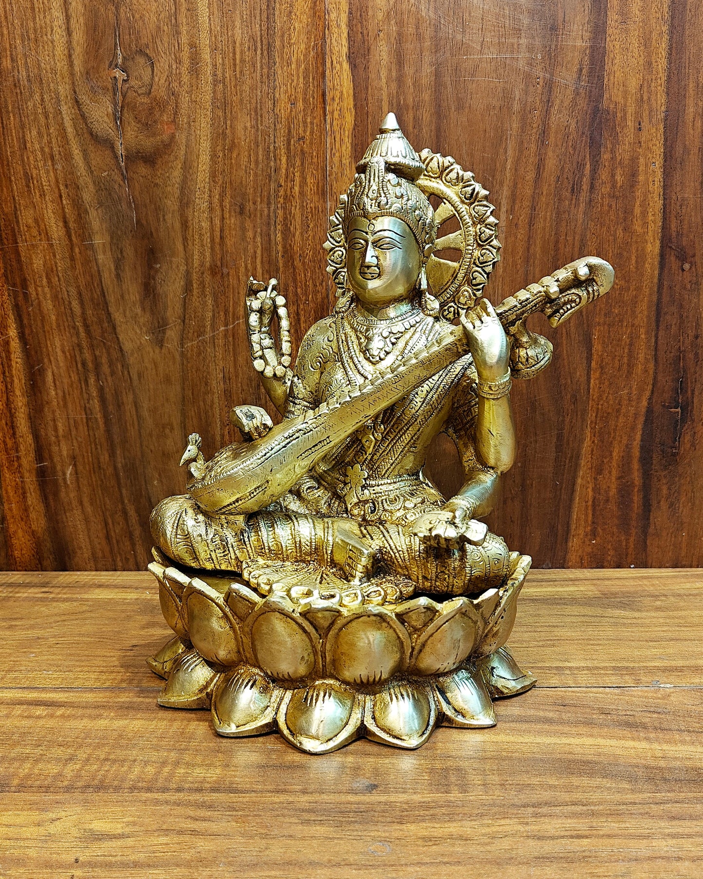 Brass Saraswati idol 12 inch