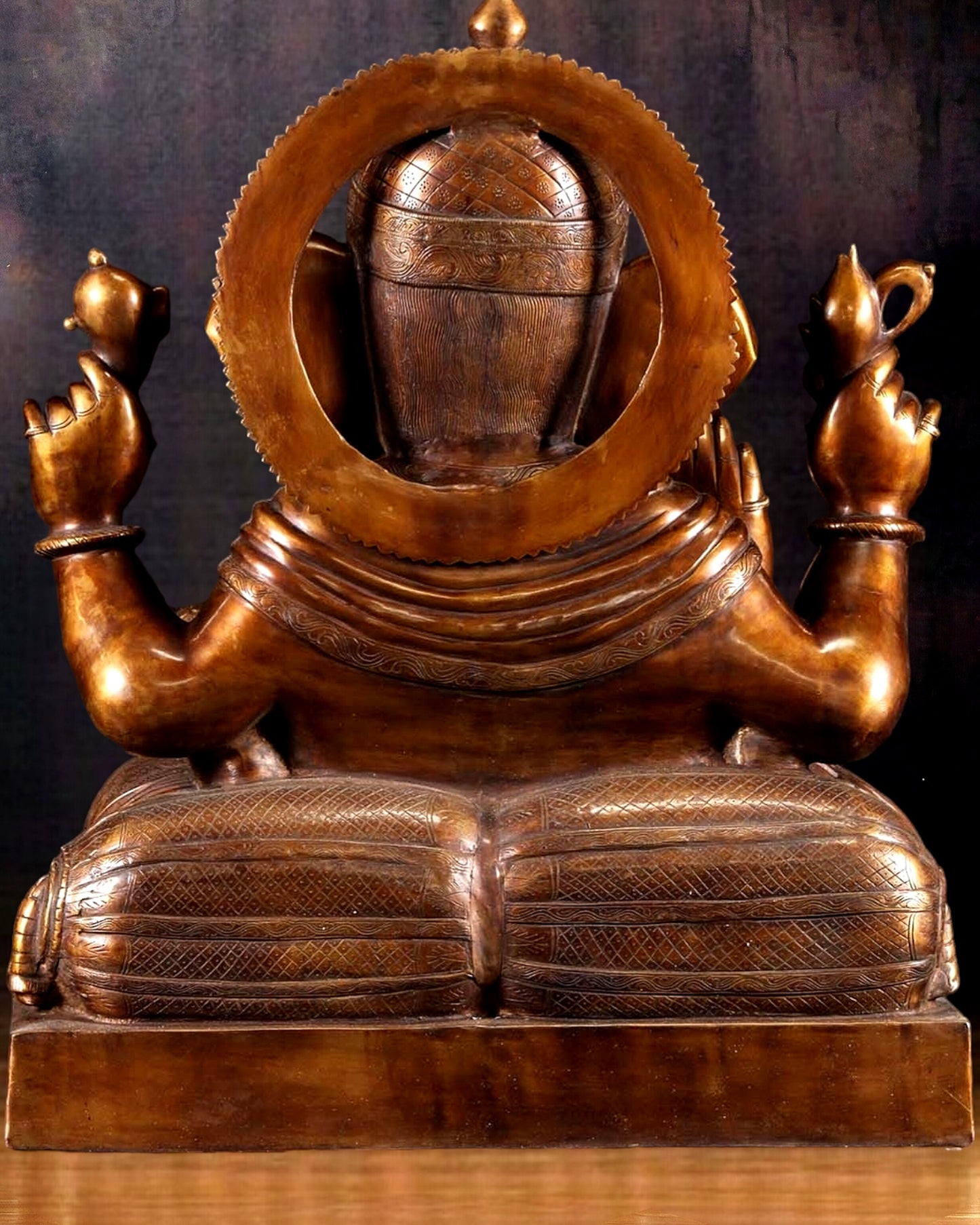 Exquisite Brass 33-Inch Large Ganesha Statue