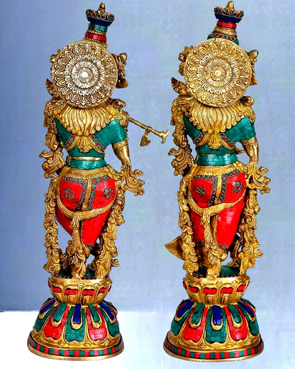 Beautiful Brass Radha Krishna Idol 25 inch