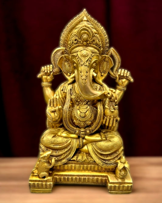 Brass Puna Ganapati Statue 18"
