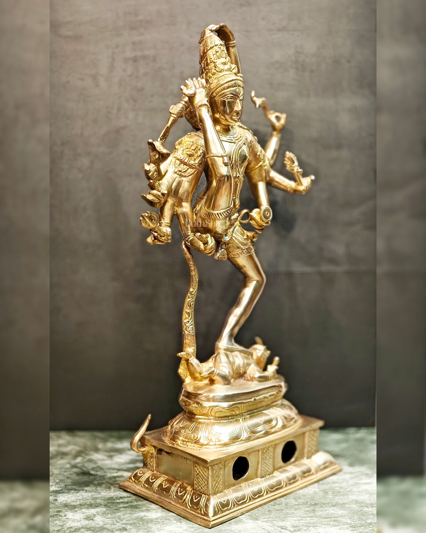 Urdhava Tandava Shiny 26 inch Brass Tripurantaka Lord Shiva Statue
