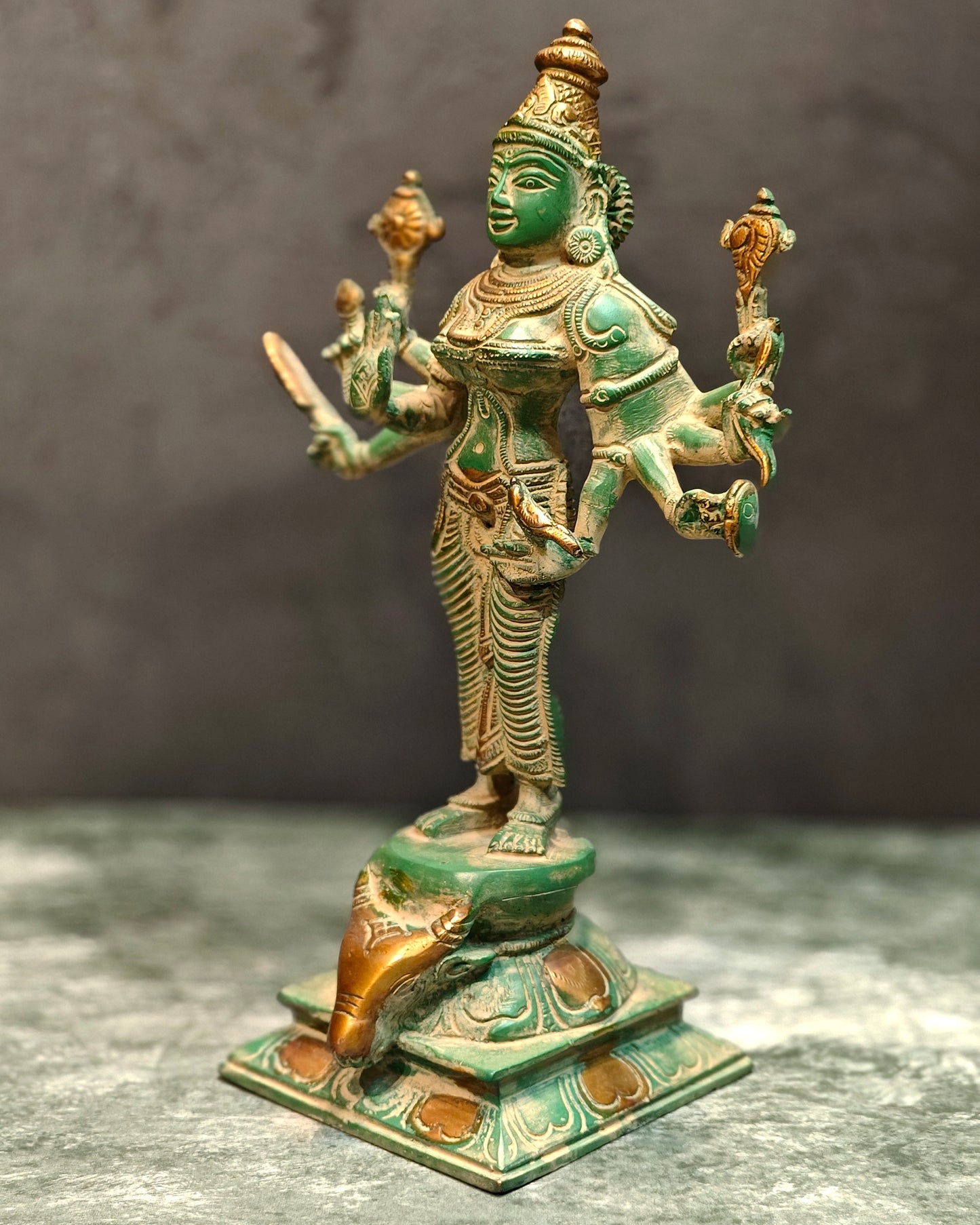 Brass Goddess Narayani Statue | 12"