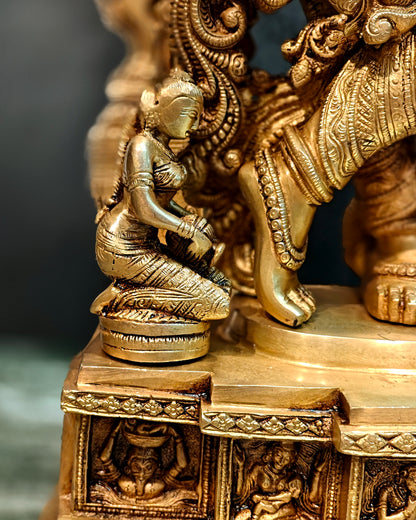 Superfine Brass Krishna Statue with Arch 32"