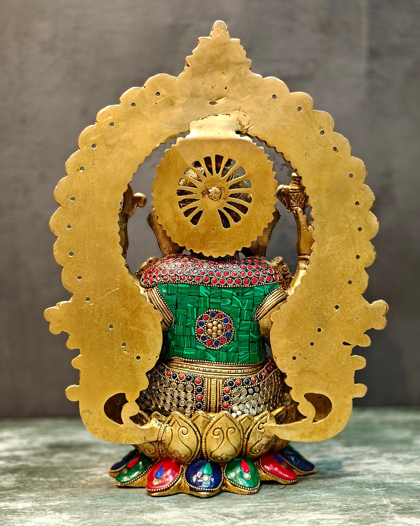 Lord Ganesha Idol with Stonework 15 inch