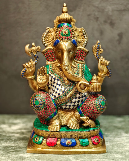 Ganesh Brass statue 16 inch multicolour