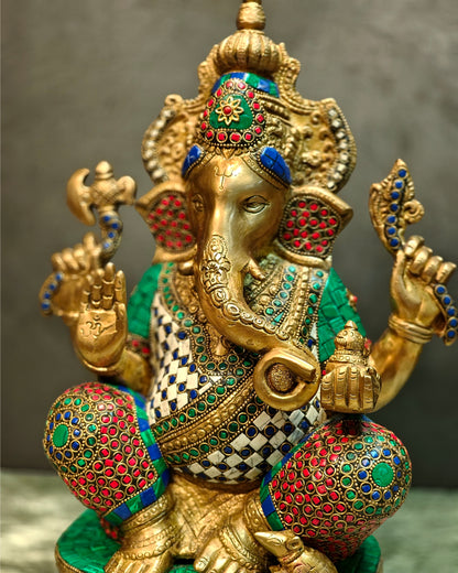 Ganesh Brass statue 16 inch multicolour
