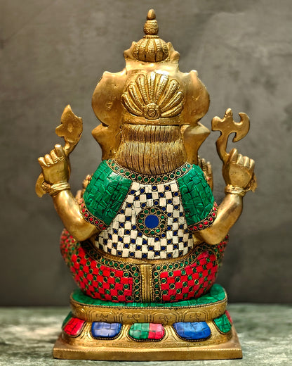 Ganesh Brass statue 16 inch multicolour