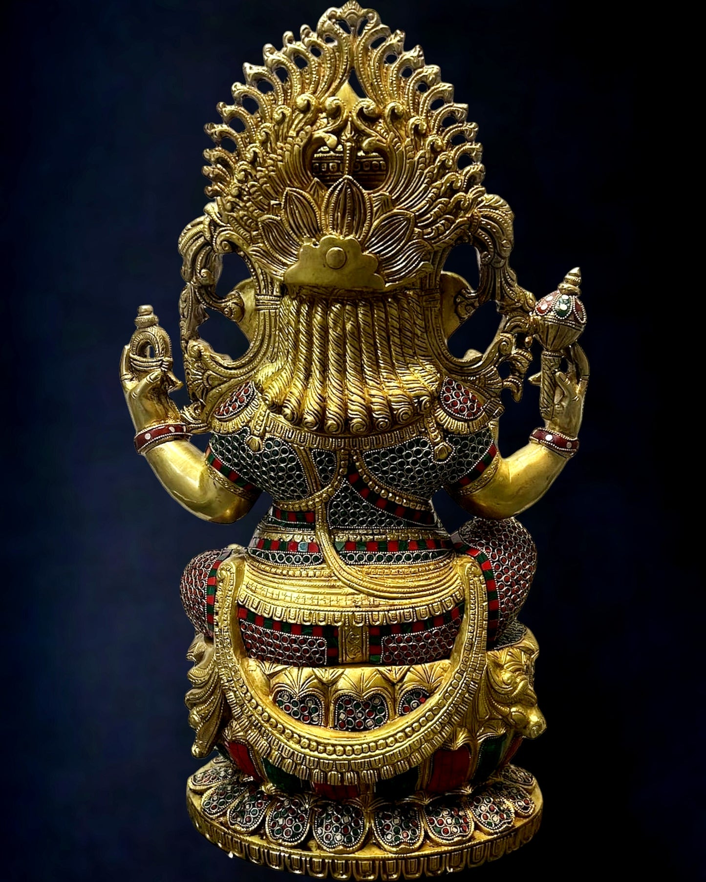 Brass Majestic Ganesha statue 26 inch with meenakari