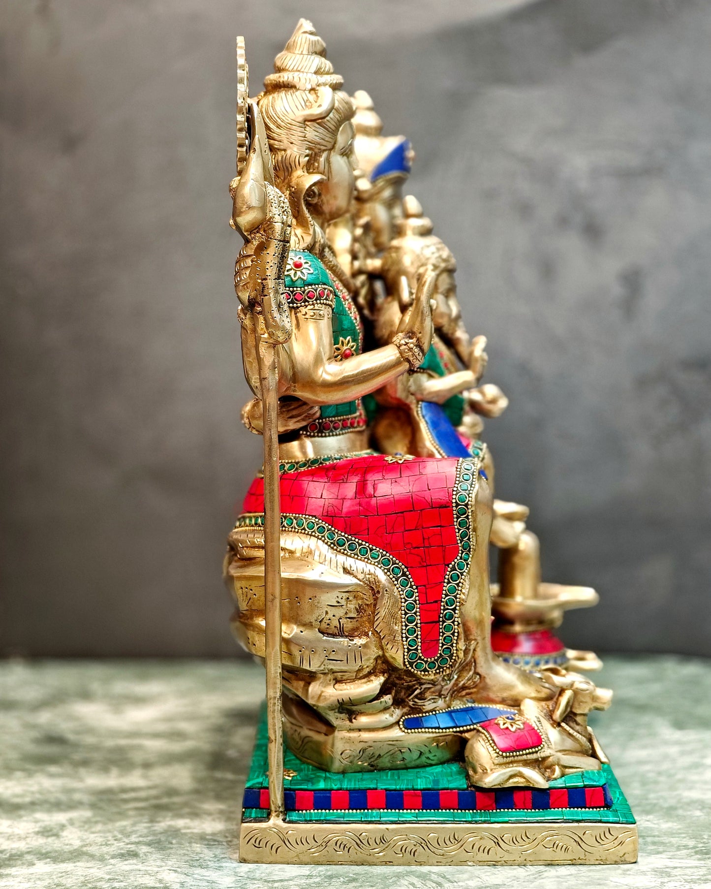 Handcrafted Lord Shiva parivar Statue - Superfine Brass | 18" Height