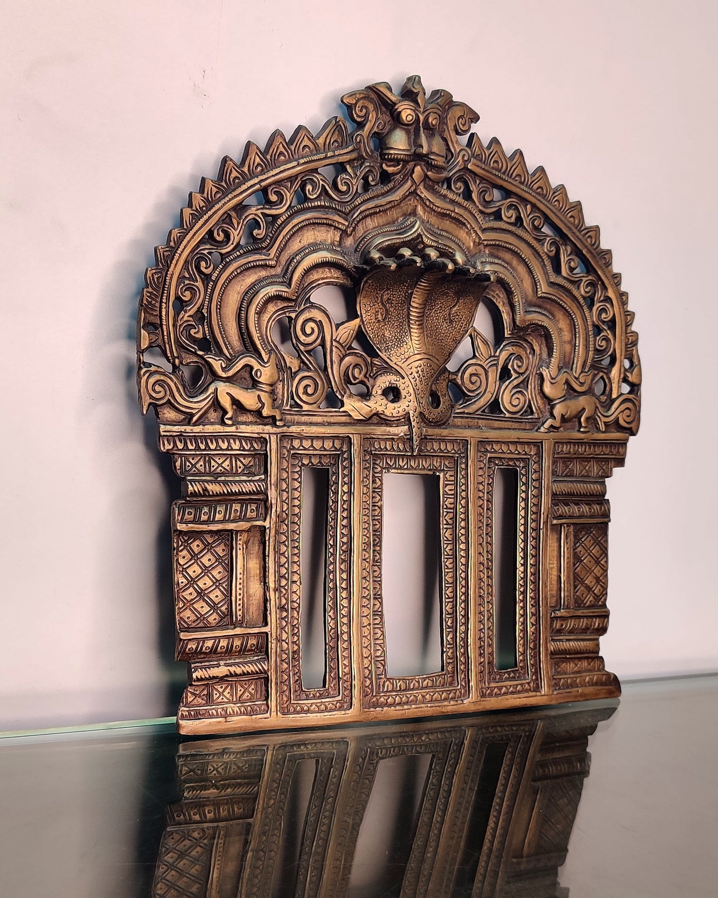 Brass Antique Handcrafted Prabhavali 10.5" x 9.5"