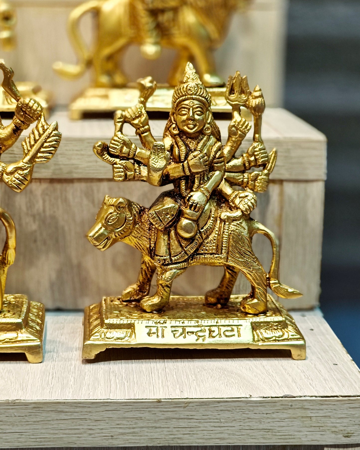 Brass Superfine Navadurga idols Set: 9 Divine Avatars for Daily Navratri Pooja