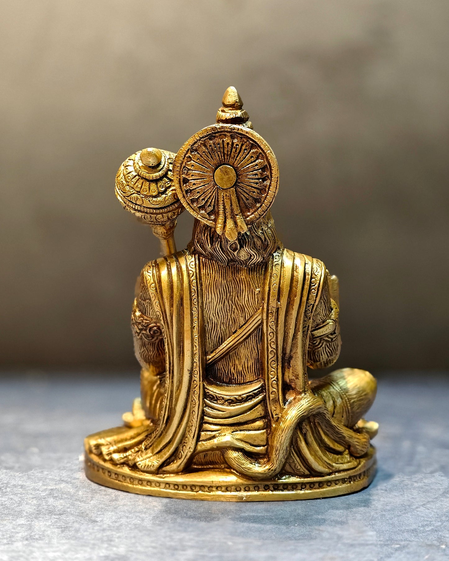 Pure Brass Hanuman Idol blessing 7 inch
