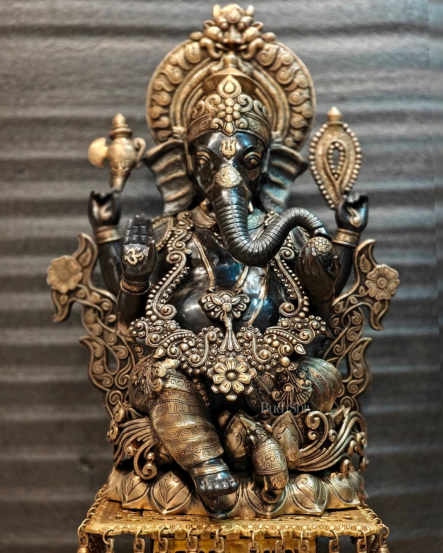 Brass Superfine Black Large Ganesha Statue 29 inch
